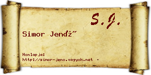 Simor Jenő névjegykártya