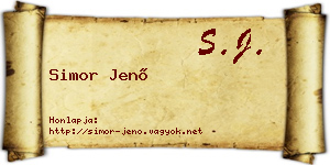 Simor Jenő névjegykártya