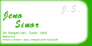 jeno simor business card